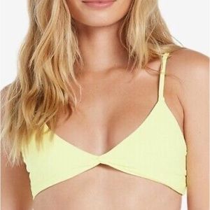 Volcom Medium Top Bikini Simply Seamless VNeck in Limeade NWT